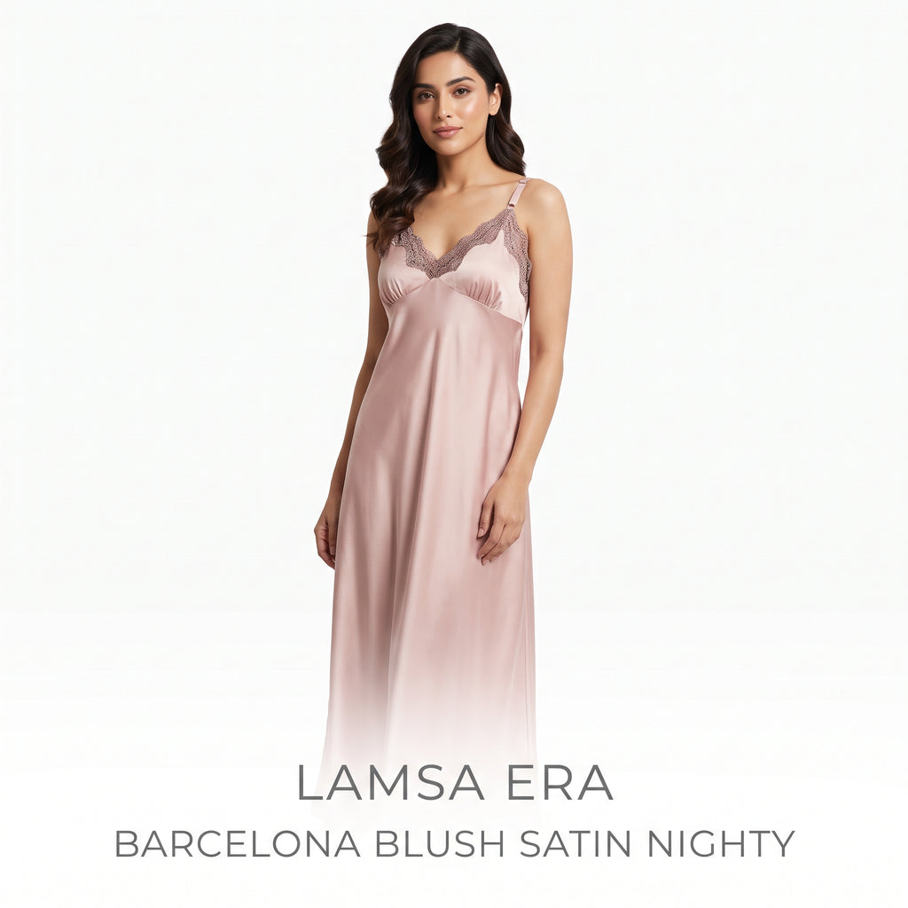 Barcelona Blush Satin Nighty