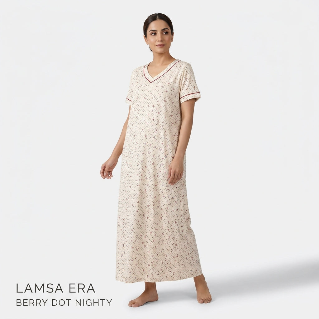 Berry Dot Botanical Nighty